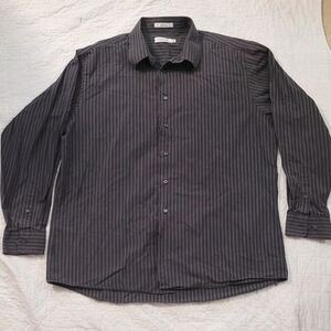 Calvin Klein Charcoal Striped Dress Shirt